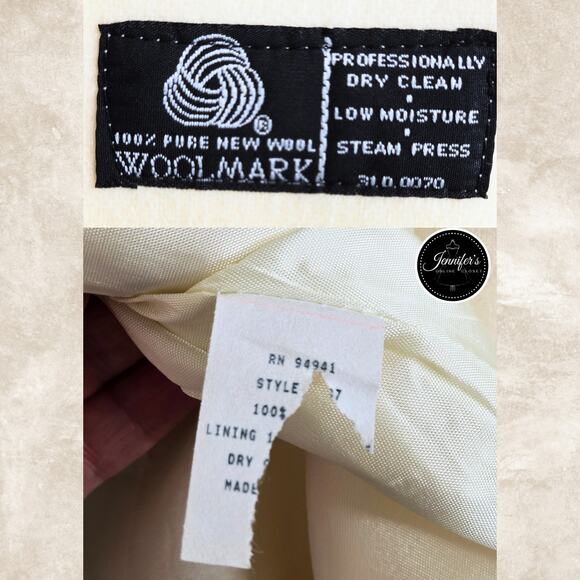 Adolfo International Cream Vintage One Button Closure Wool Blazer Unknown Size - Picture 9 of 13